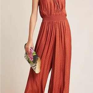 DRA Los Angeles Pottery Swiss dot Jumpsuit size S Anthropologie